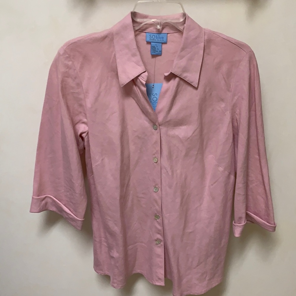 Large New With Tags Pink Button Down Blouse
